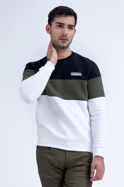 Color Block Round Neck Sweatshirt