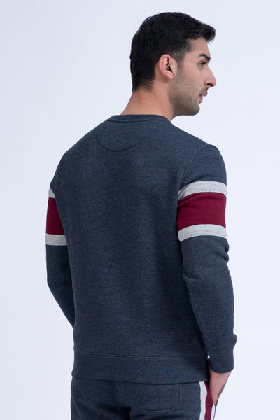 Round Neck Color Block Sweatshirt