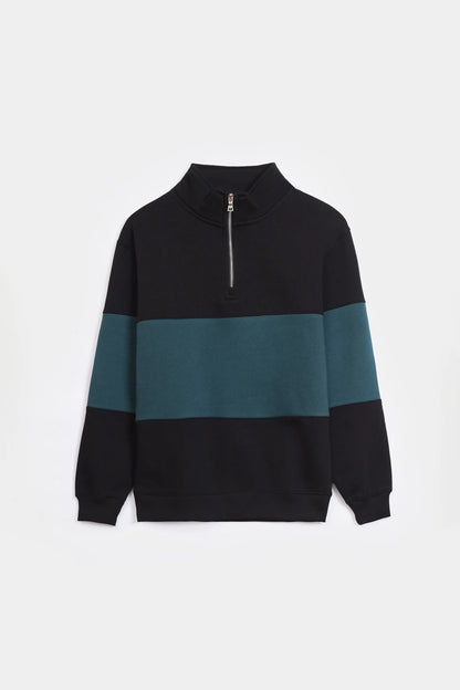 Color Block Quarter-Zip Sweatshirt