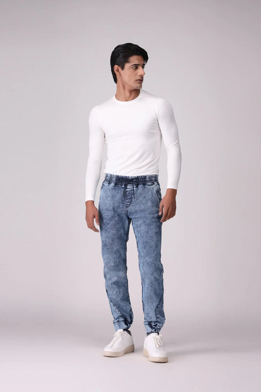 Acid Wash Slim Fit Jogger Pants - Cougar Clothing