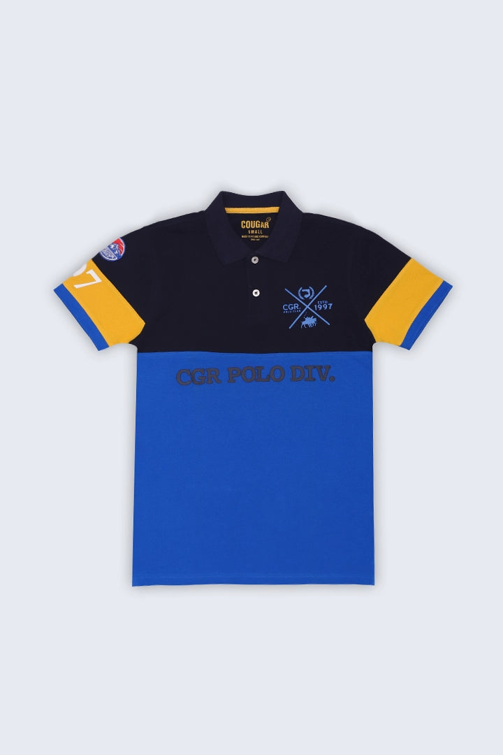 Blue CGR Color Block Polo