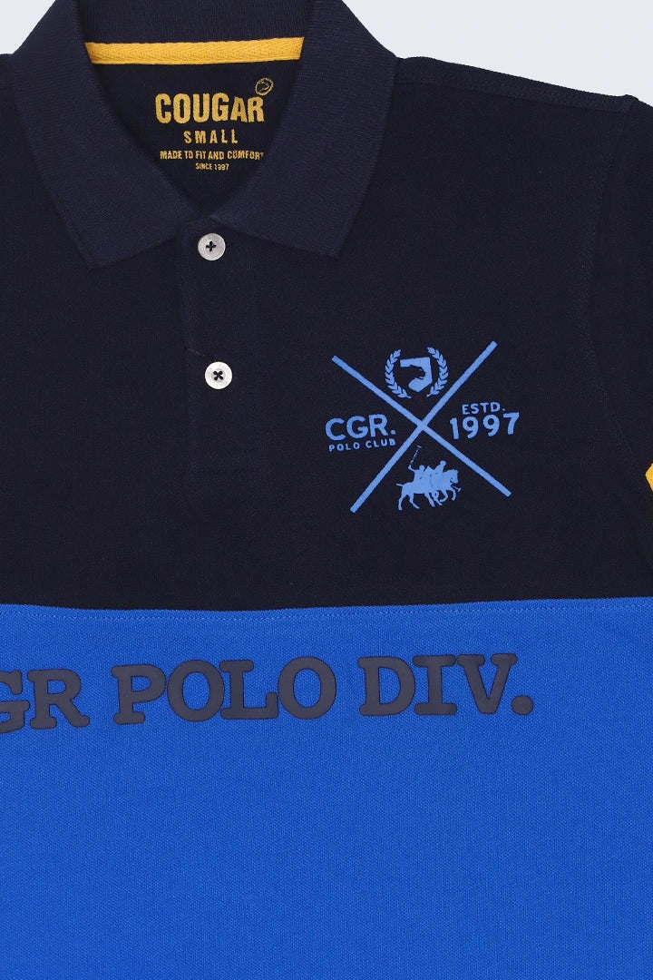Blue CGR Color Block Polo