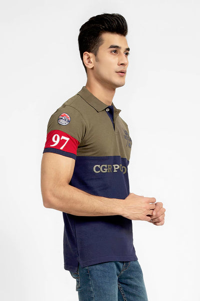 Navy CGR Color Block Polo