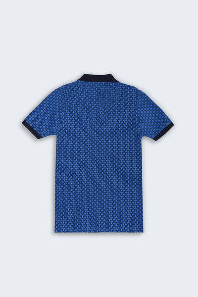 Blue Printed Polo