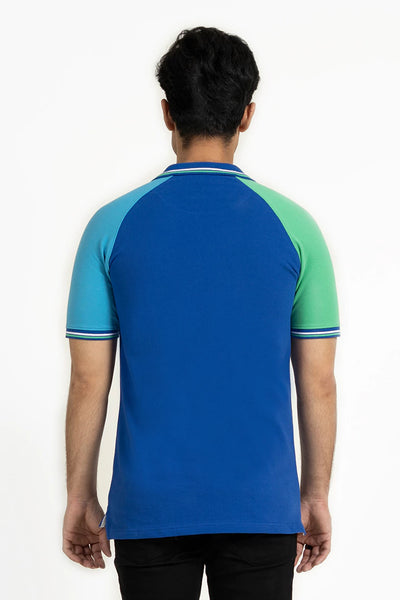 Royal Blue Color Block Polo