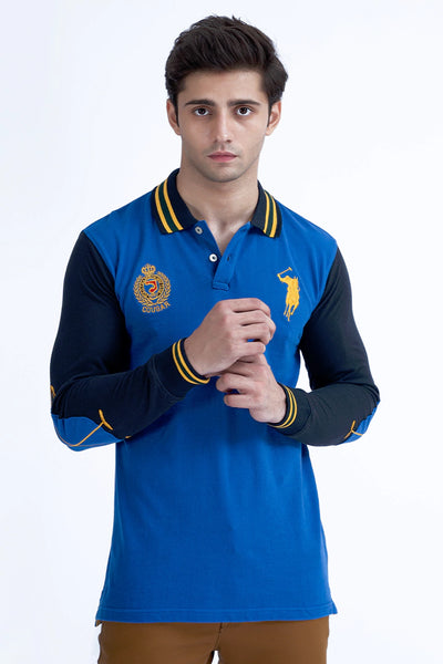 Royal Blue Embroidered Polo