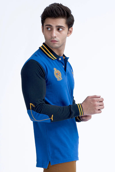 Royal Blue Embroidered Polo