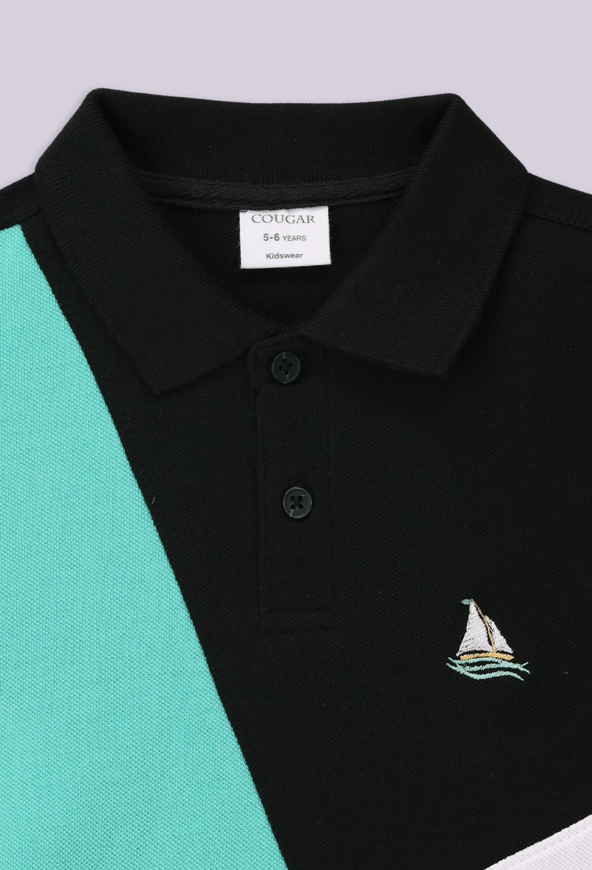 Color Block Cotton Polo - Cougar Clothing