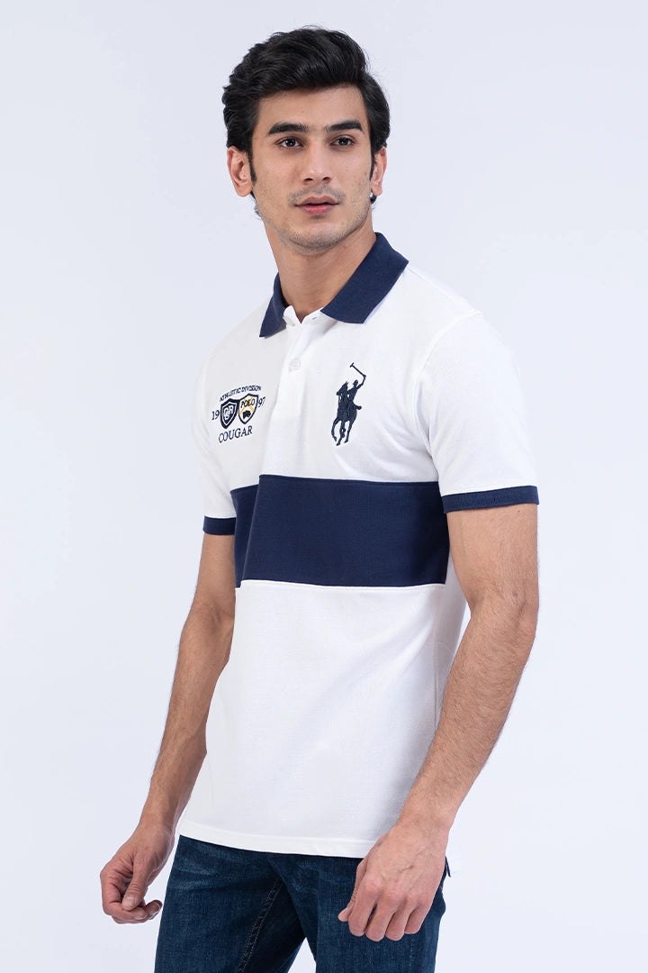 Paneled Embroidered Polo