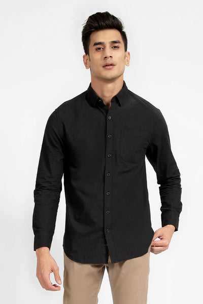 Black Regular Fit Casual Shirt