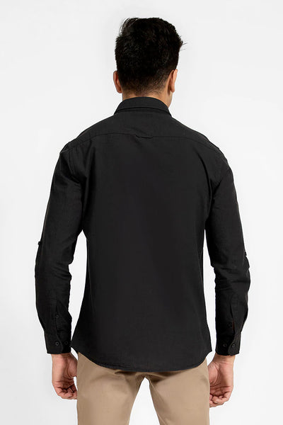 Black Regular Fit Casual Shirt