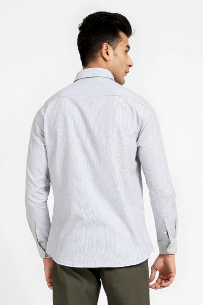 Grey Button Down Lining Casual Shirt