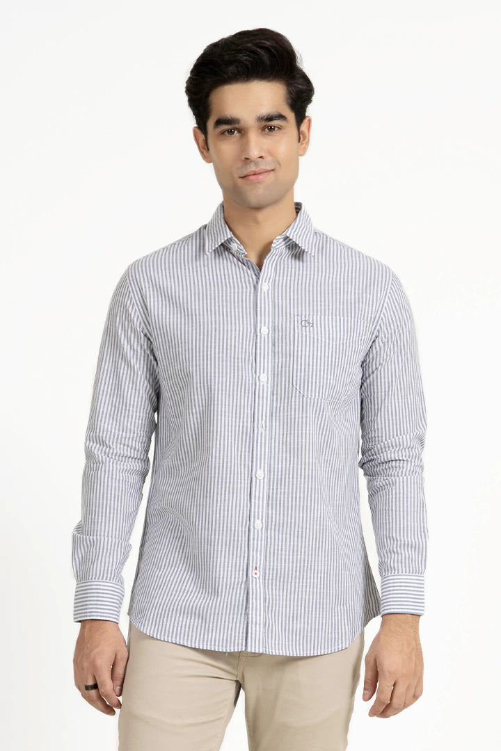 Grey Lining Regular Fit Casual Shirt