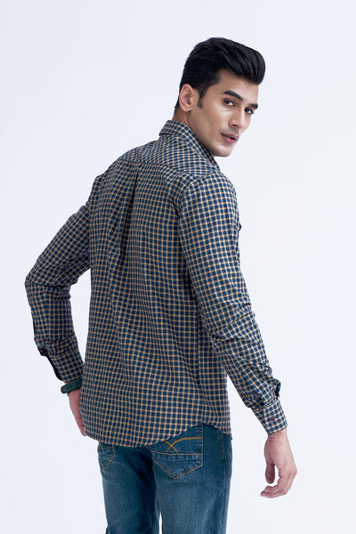 Blue Smart Fit Checkered  Casual Shirt