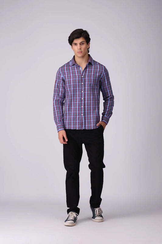 Multi Regular Fit Checkered Casual Shirt - Cougar Clothing