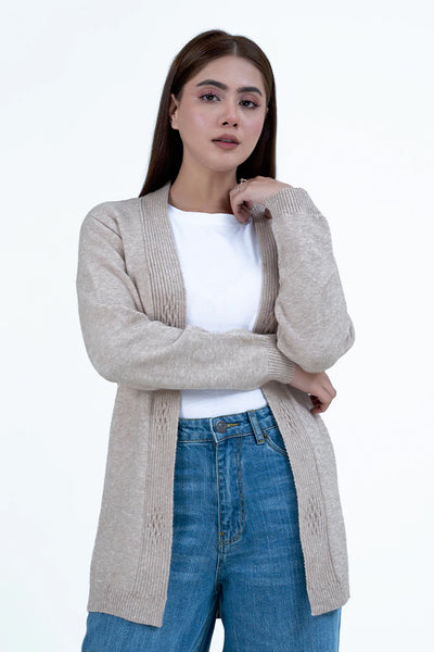 Front Open Fine Gauge Cardigan Sweater