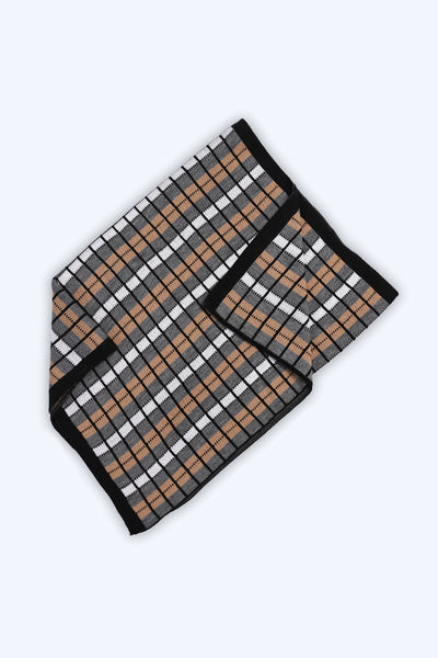 Black Checkered Wool Shawl