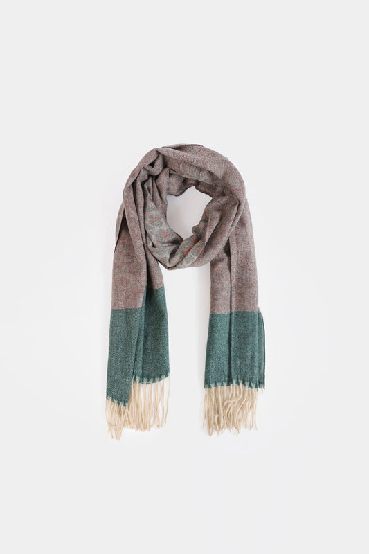 Contrast Accented Knit Shawl