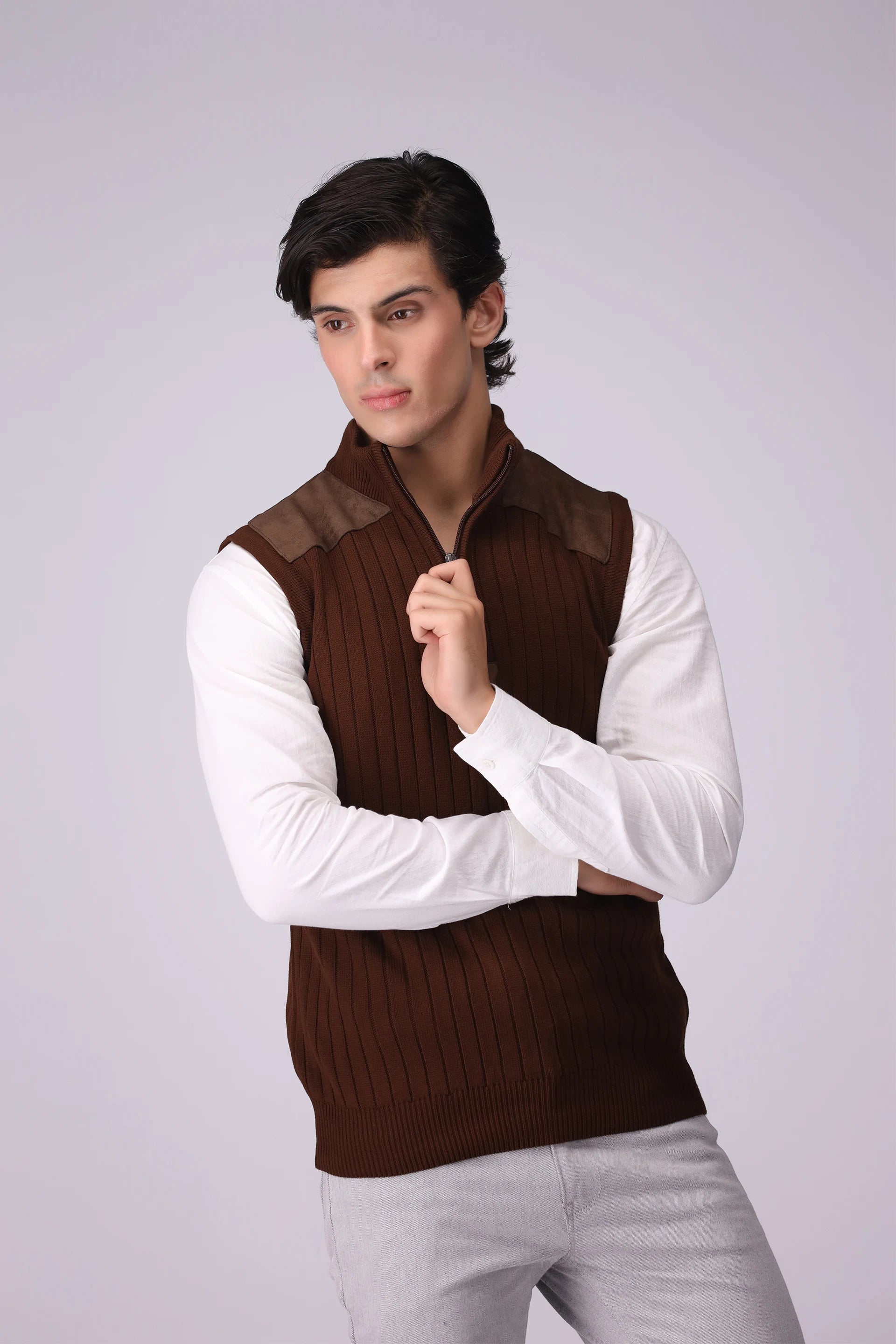 Men's quarter zip sweater vest store