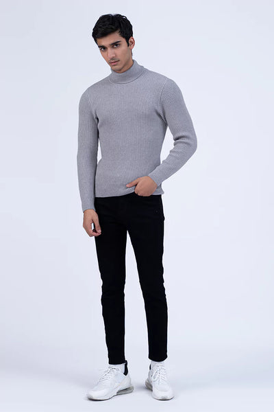 Grey High Neck Sweater