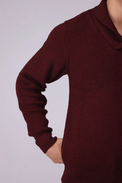 Shawl Neck Knitted Sweater - Cougar Clothing