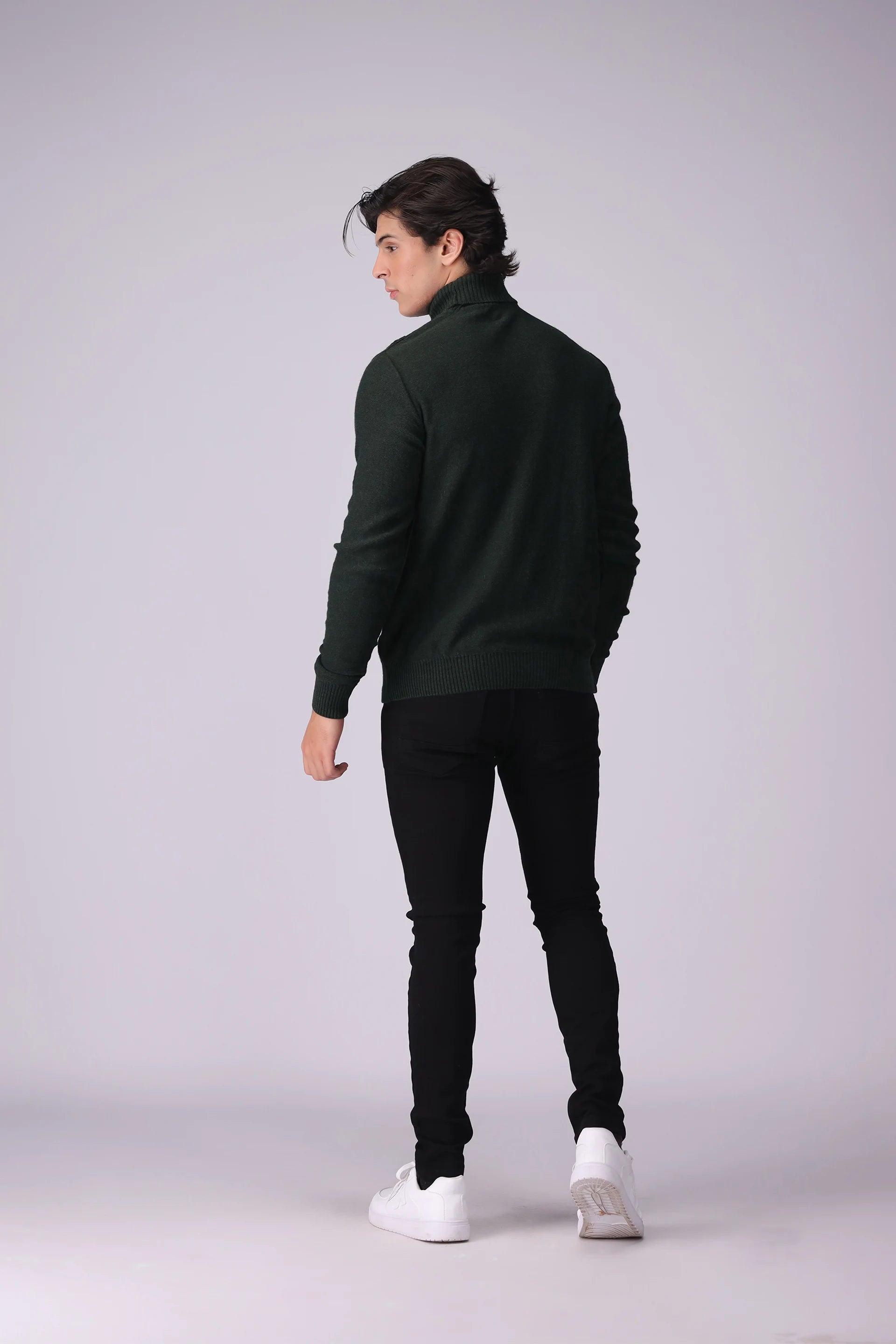 Roll Neck Cable Knit Sweater - Cougar Clothing