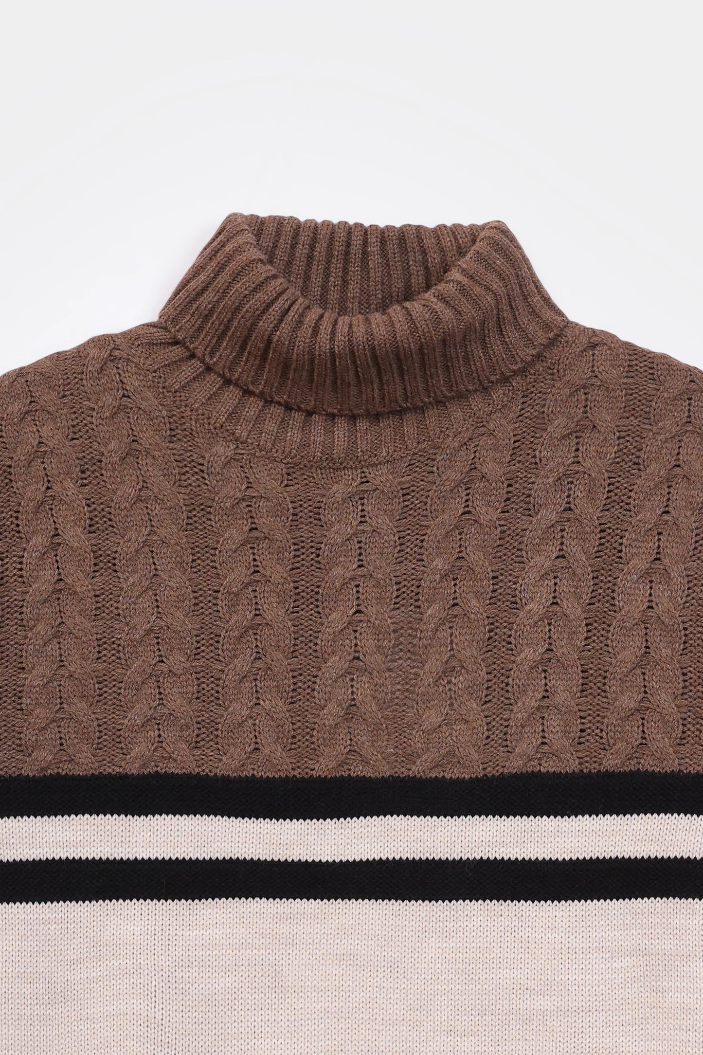 Roll Neck Cable Neck Sweater - Cougar Clothing