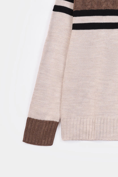 Roll Neck Cable Neck Sweater - Cougar Clothing