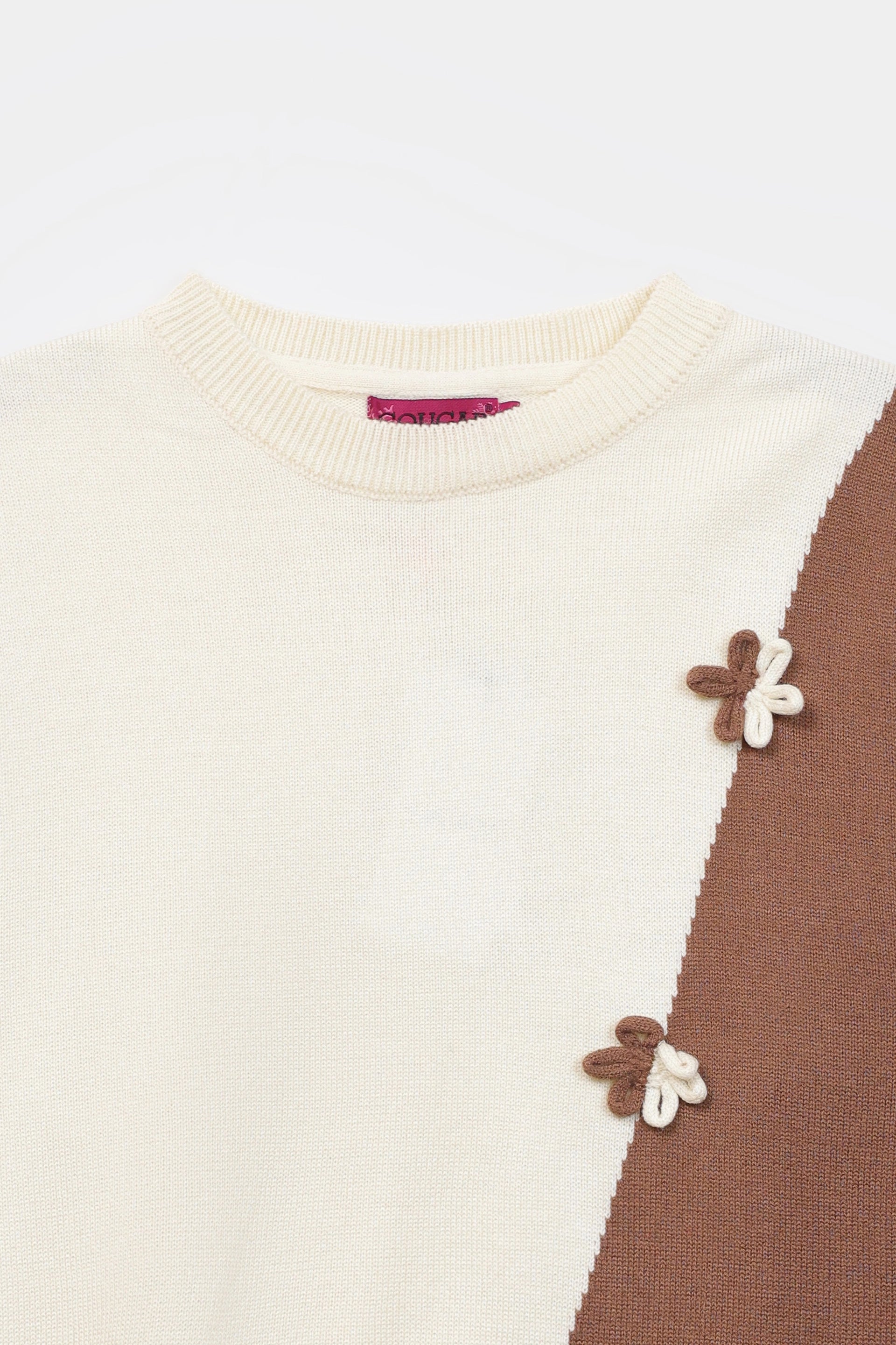 Color Block Bow-Detailed Sweater - Cougar Clothing