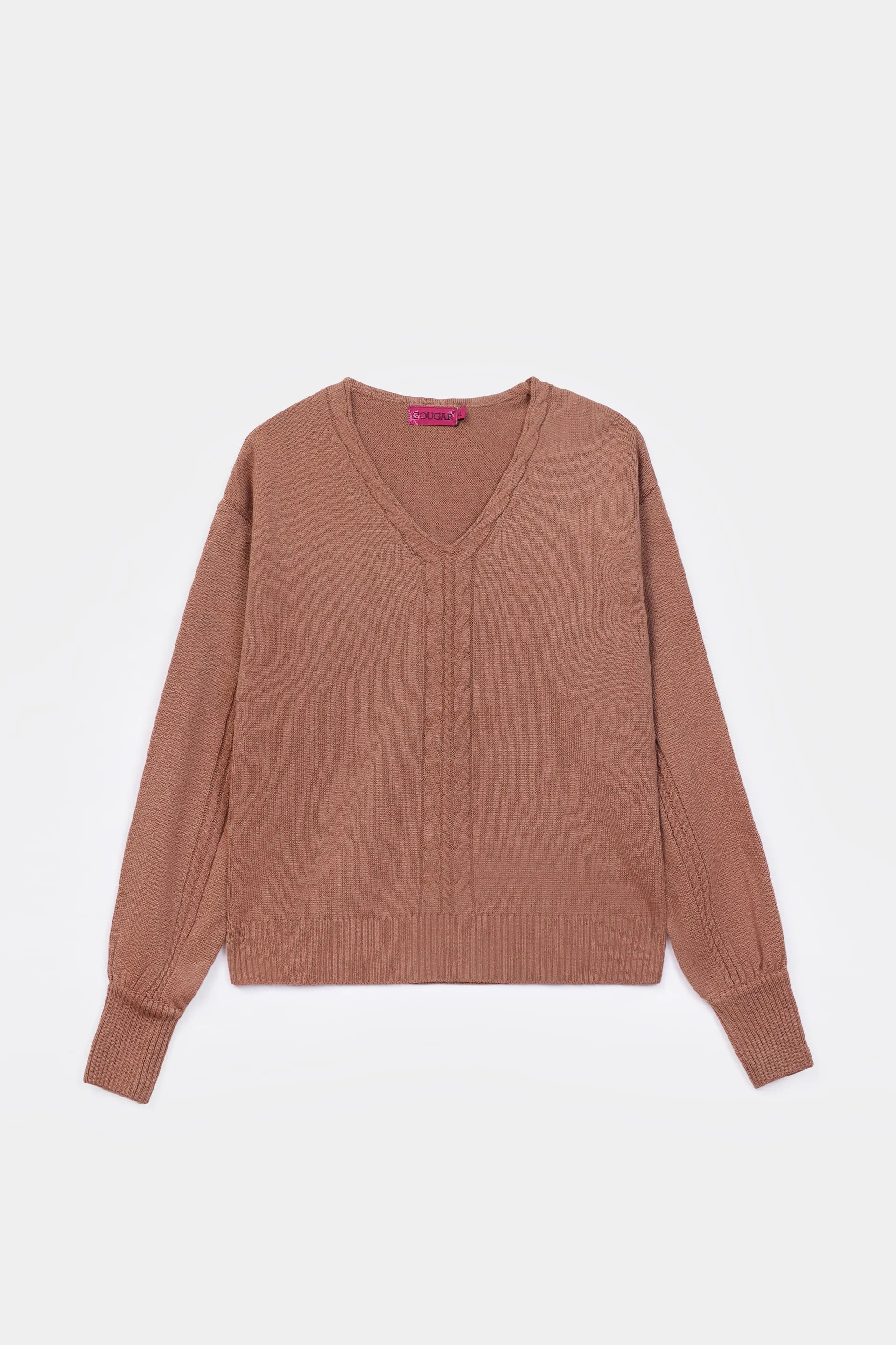 V-Neck Knit Sweater - Cougar Clothing