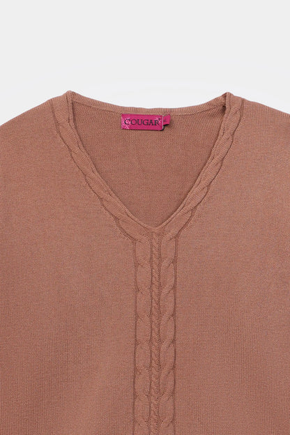 V-Neck Knit Sweater - Cougar Clothing