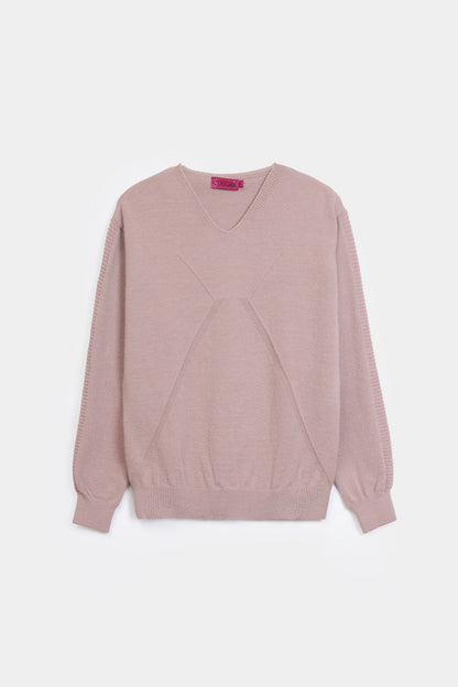 Sweater With Knit Lines