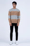 Grey Contrast Cable Knit Sweater