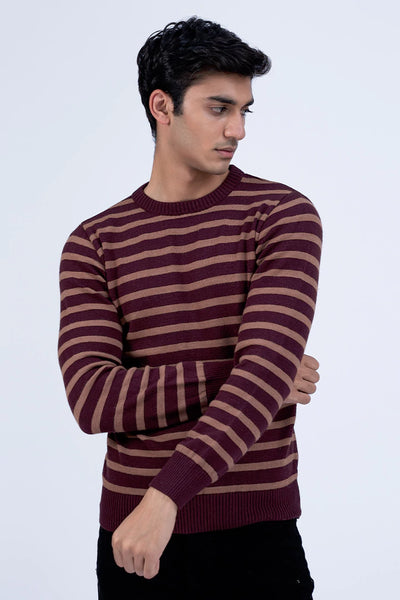 Maroon Striped Sweater