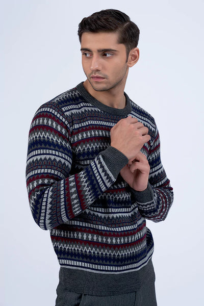 Geometric Pattern Knitted Sweater
