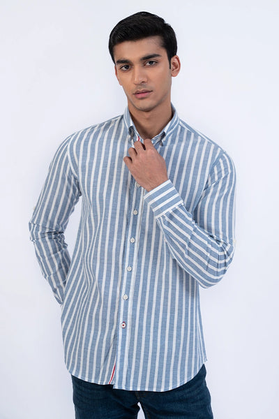 Lined Button Down Smart Fit Casual Shirt