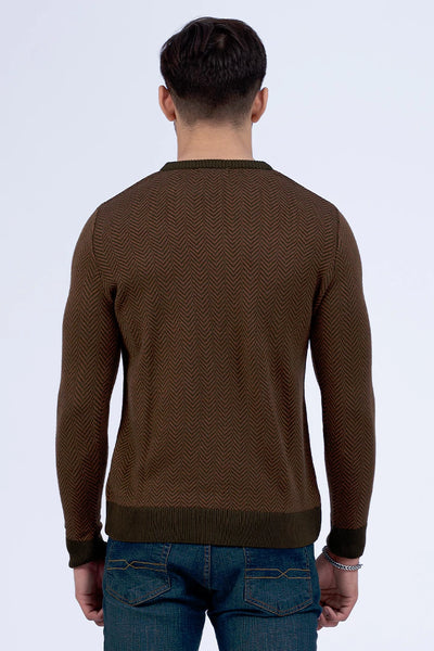 Herringbone Pattern Jacquard Sweater