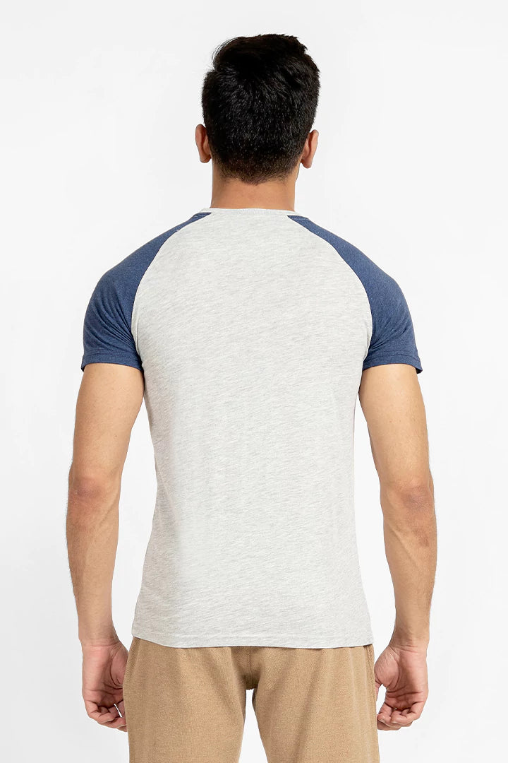 Grey Raglan Sleeves T-shirt