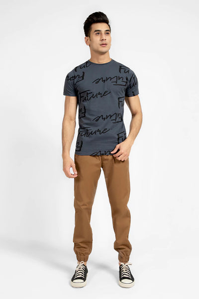 Dirty Blue Scripted T-Shirt