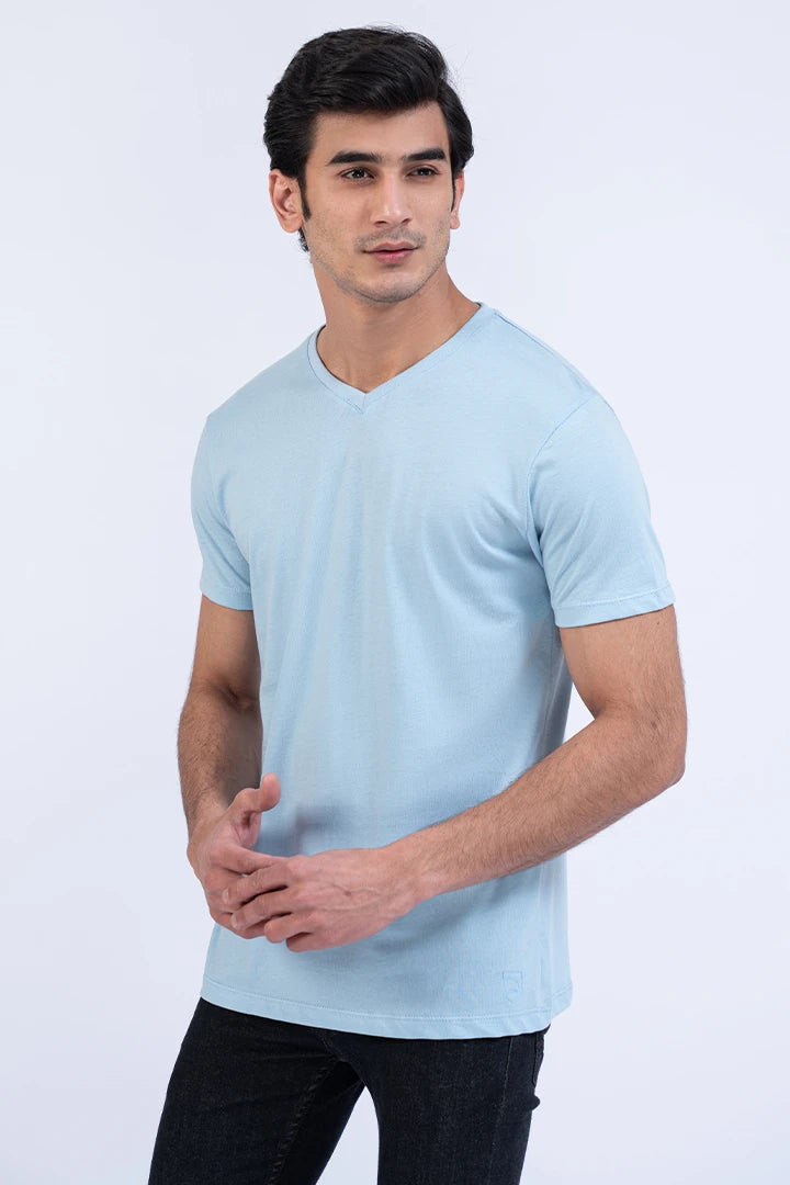 Sky Blue V-Neck T-Shirt