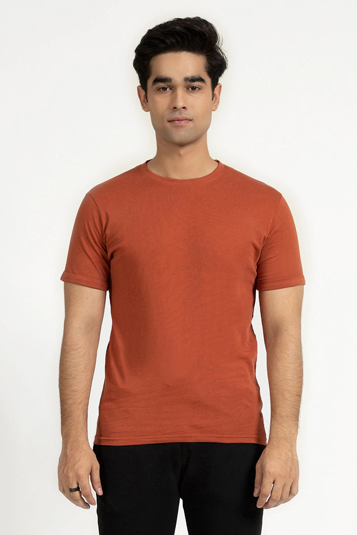 Rust Round Neck T-Shirt