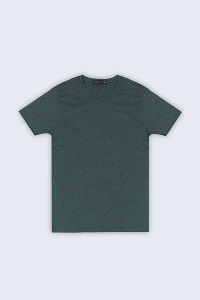 Green V-Neck Logo T-Shirt