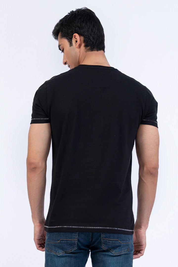 Black Graphic Regular Fit T-Shirt