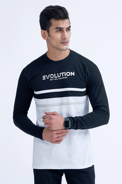 Color Block Scripted T-Shirt