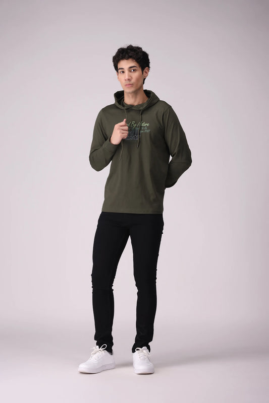 Graphic T-Shirt With Hood - Cougar Clothing