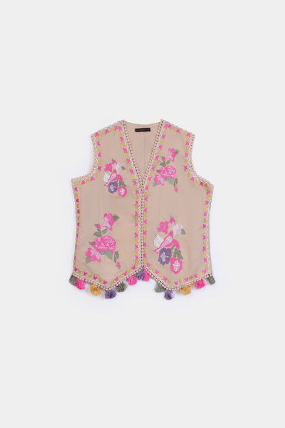Cropped Embroidered Vest - Cougar Clothing