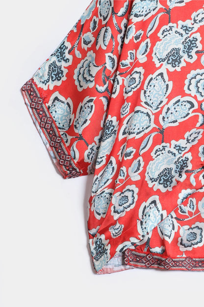 Charmeuse Silk Printed Top - Cougar Clothing