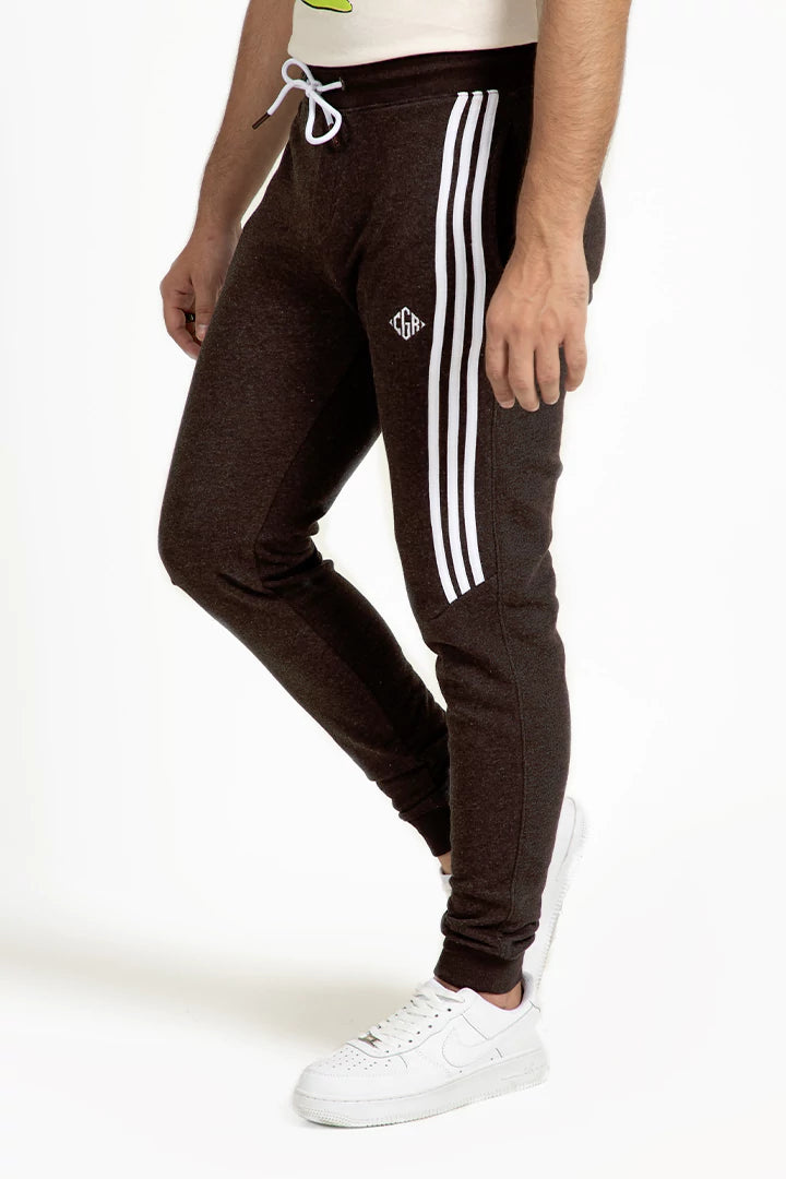 Coffee Striped Relax Fit Jogger Pants