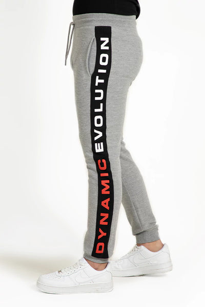 Grey Scripted Skinny Fit Jogger Pants