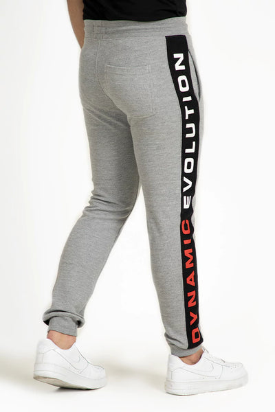 Grey Scripted Skinny Fit Jogger Pants